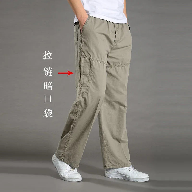 Men's Cargo Pants – Large Size 6XL Cotton Workwear Joggers for Spring, Summer & Autumn