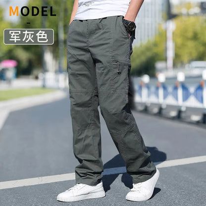 Men's Cargo Pants – Large Size 6XL Cotton Workwear Joggers for Spring, Summer & Autumn