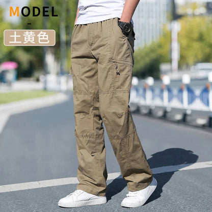 Men's Cargo Pants – Large Size 6XL Cotton Workwear Joggers for Spring, Summer & Autumn