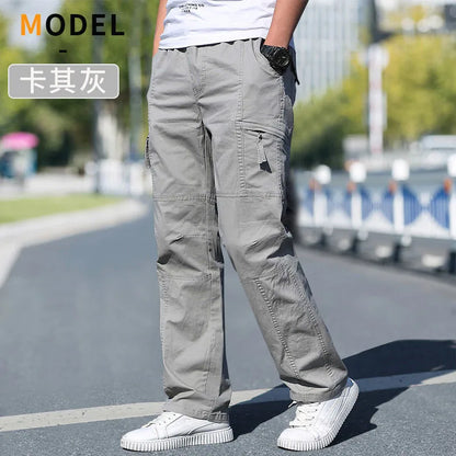 Men's Cargo Pants – Large Size 6XL Cotton Workwear Joggers for Spring, Summer & Autumn