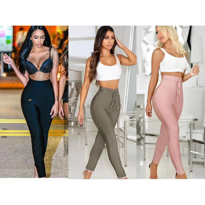 New Summer Bandage Pants 2020: Sexy High-Waist Pencil Stretch Trousers for Women – 9 Colors Fashion Streetwear