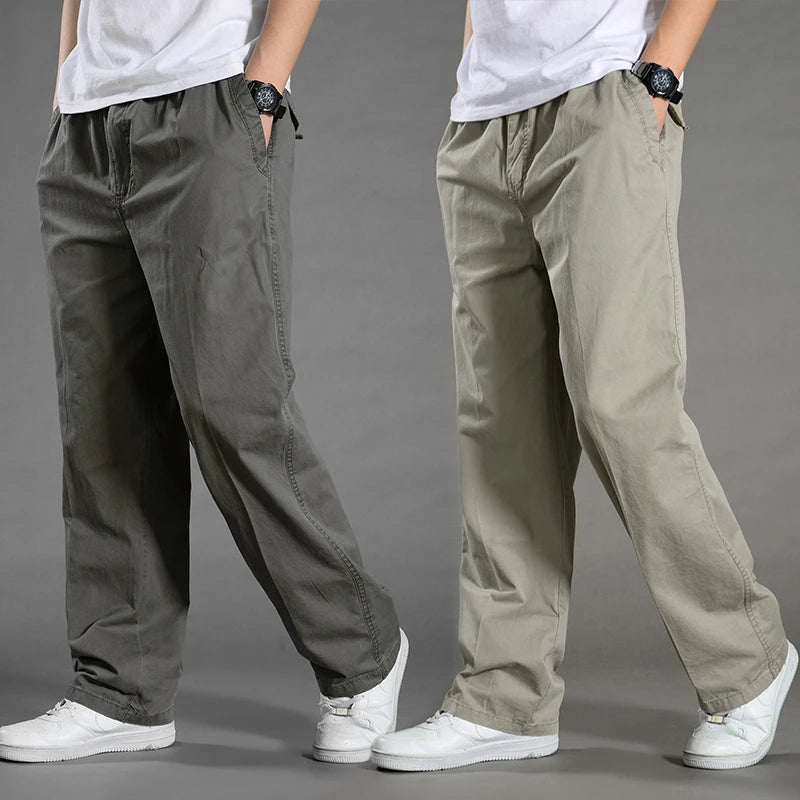 Men's Cargo Pants – Large Size 6XL Cotton Workwear Joggers for Spring, Summer & Autumn