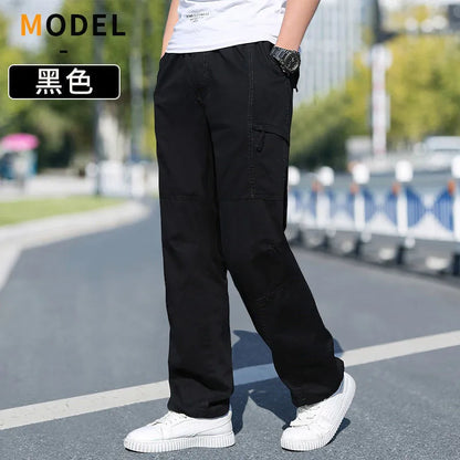 Men's Cargo Pants – Large Size 6XL Cotton Workwear Joggers for Spring, Summer & Autumn