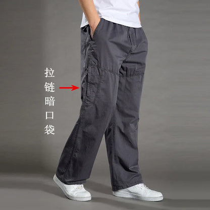 Men's Cargo Pants – Large Size 6XL Cotton Workwear Joggers for Spring, Summer & Autumn