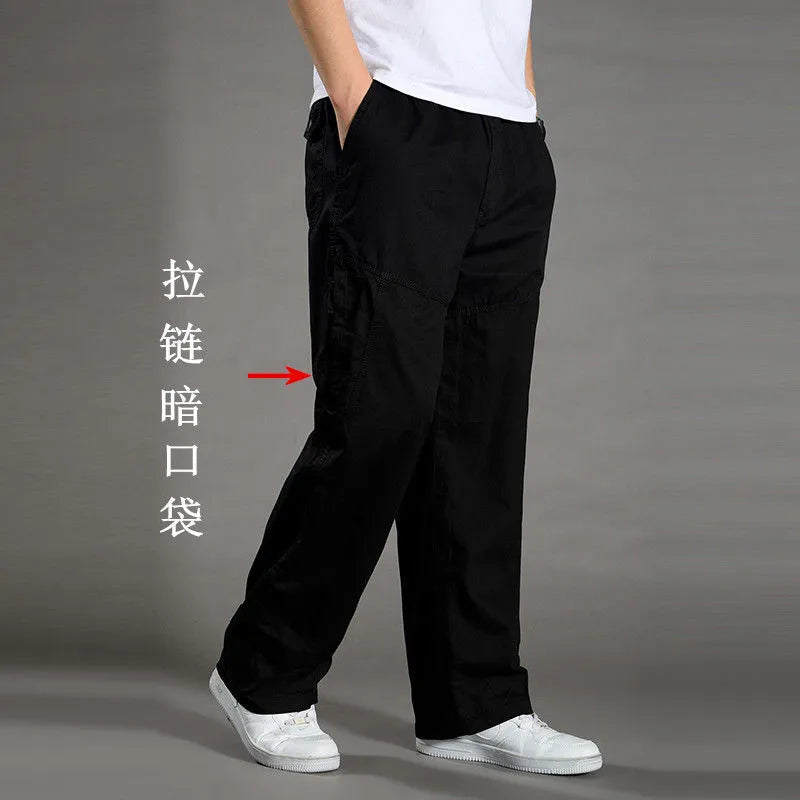 Men's Cargo Pants – Large Size 6XL Cotton Workwear Joggers for Spring, Summer & Autumn