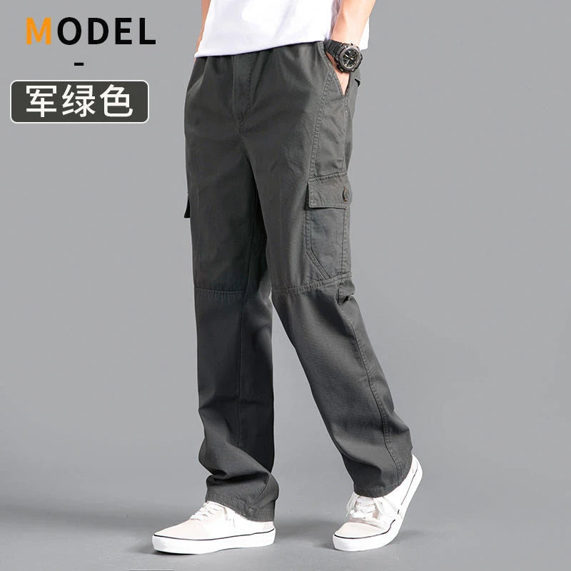 Men's Cargo Pants – Large Size 6XL Cotton Workwear Joggers for Spring, Summer & Autumn