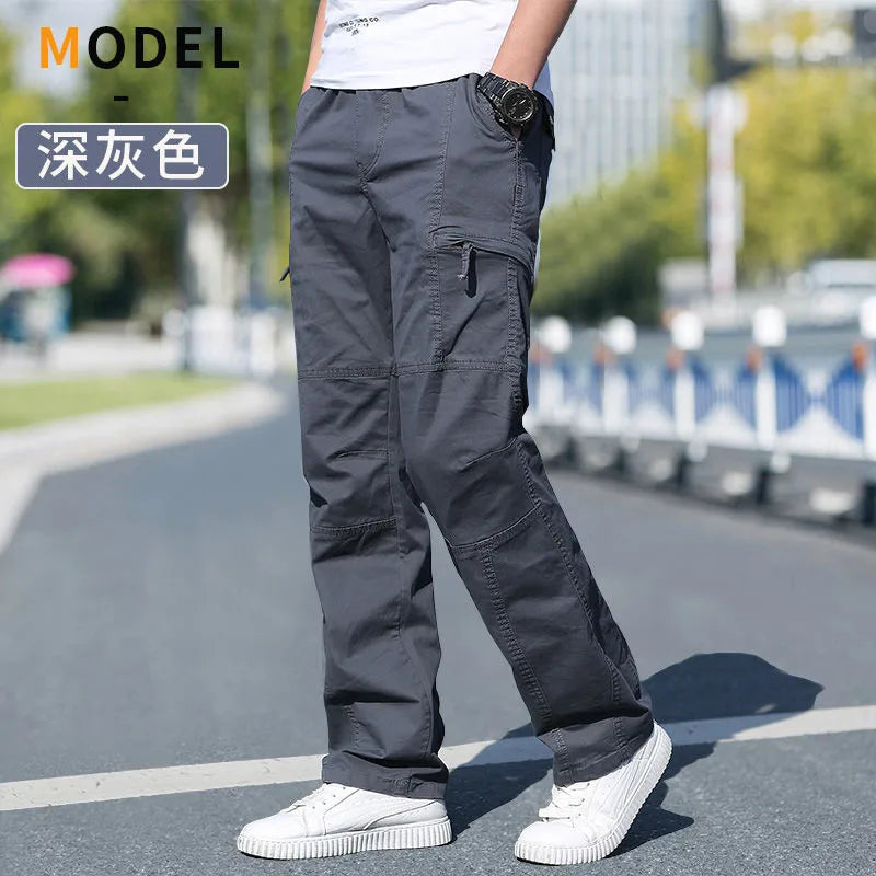 Men's Cargo Pants – Large Size 6XL Cotton Workwear Joggers for Spring, Summer & Autumn