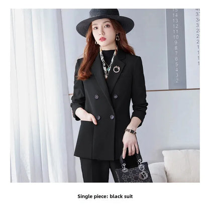 Elegant White Collar Business Suit For Women New Fashionable Autumn Winter Professional Workwear Pant Set