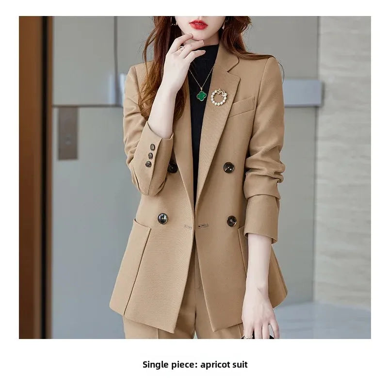 Elegant White Collar Business Suit For Women New Fashionable Autumn Winter Professional Workwear Pant Set