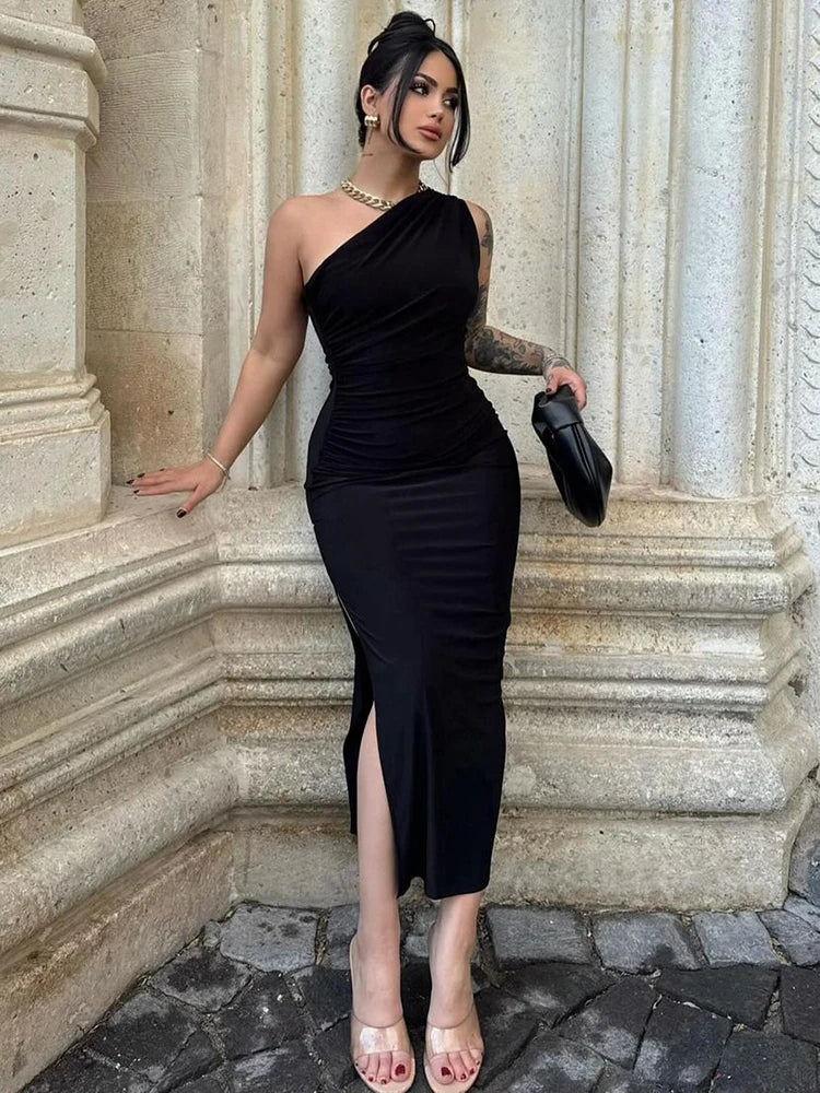 Elegant Black Sleeveless Backless Maxi Dress – Sexy & Chic Party Wear