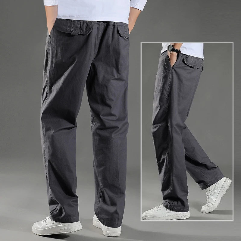 Men's Cargo Pants – Large Size 6XL Cotton Workwear Joggers for Spring, Summer & Autumn