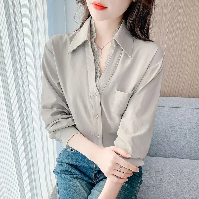 Elegant Comfort: High-End Cotton Long-Sleeved Shirt for Women – Chic & Versatile