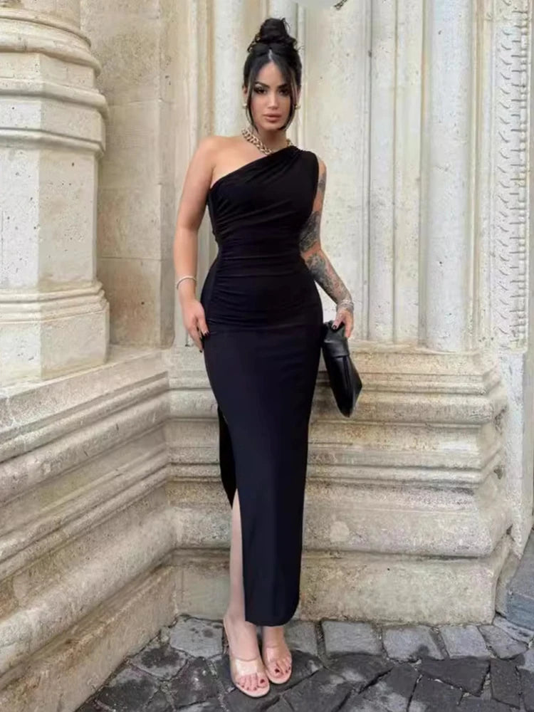 Elegant Black Sleeveless Backless Maxi Dress – Sexy & Chic Party Wear