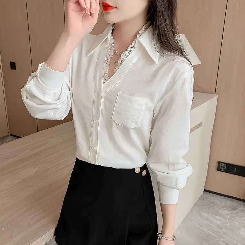 Elegant Comfort: High-End Cotton Long-Sleeved Shirt for Women – Chic & Versatile